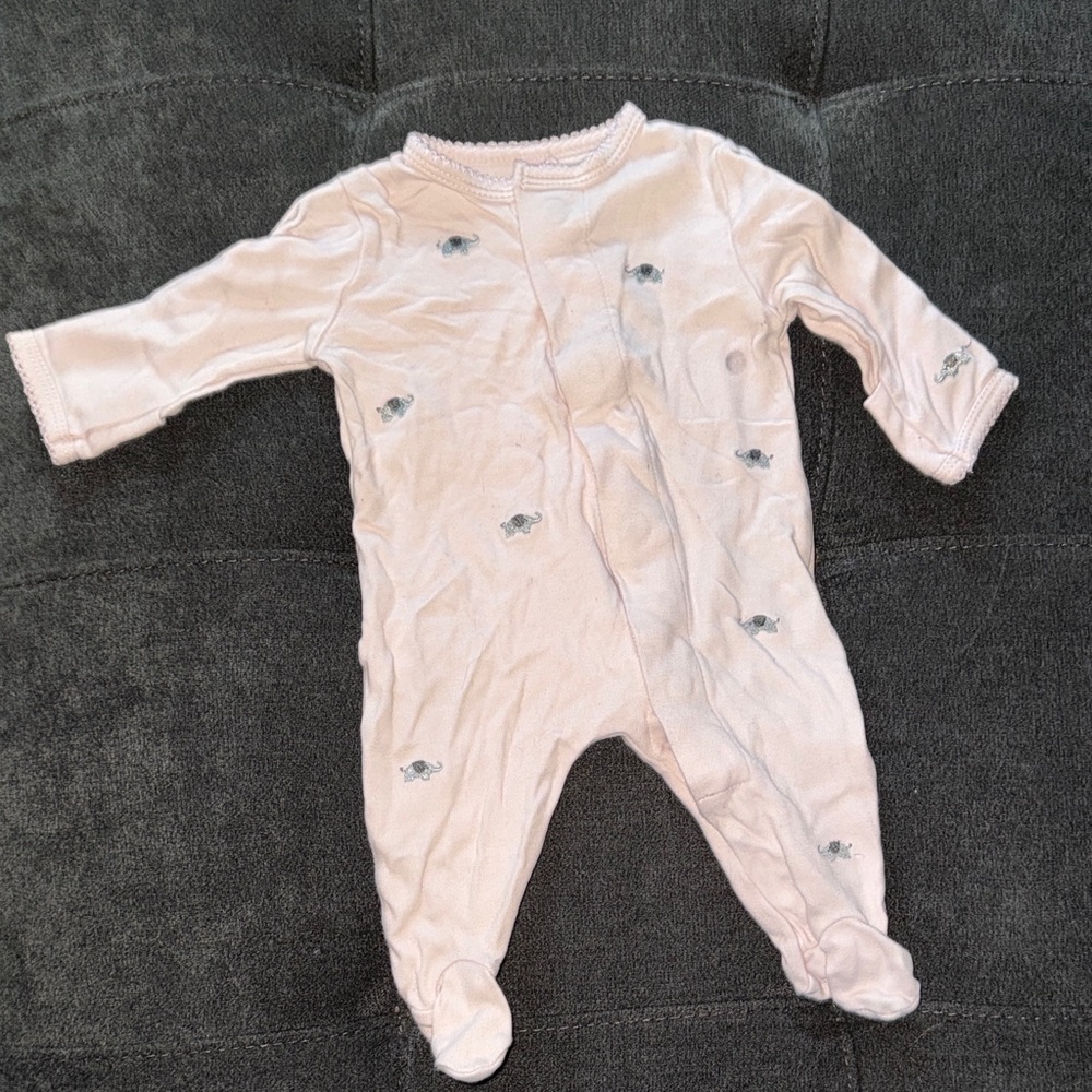 NB Magnetic Me Pink Baby One Piece with Elephant Design